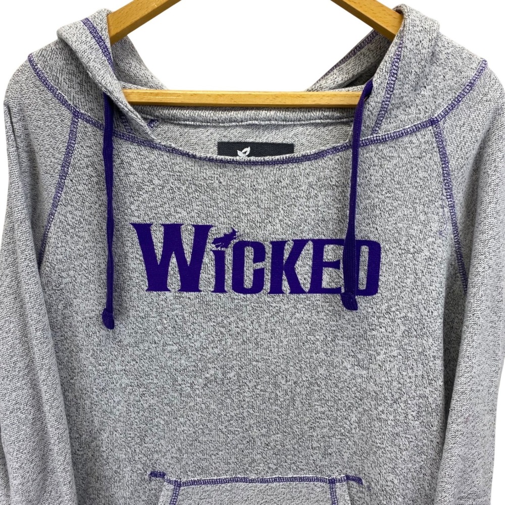 Wicked Musical Grey Purple Logo Hoodie Sweatshirt‎ Pullover Women's Small